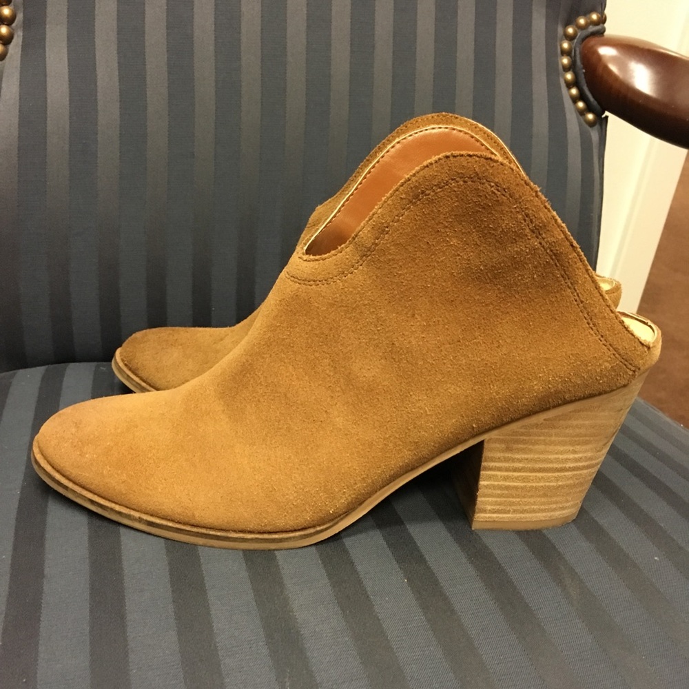 Chinese Laundry Tan Suede Slip-On Booties